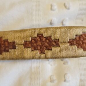 Vintage Embroidered Brown Leather Gaucho Wsestern Cowboy Polo Belt